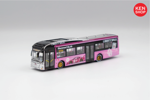 Liberty Walk (LBWK) × KenShop MAN A22 Collectible Bus Set – Pink & Black