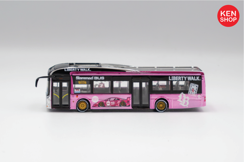 Liberty Walk (LBWK) × KenShop MAN A22 Collectible Bus Set – Pink & Black