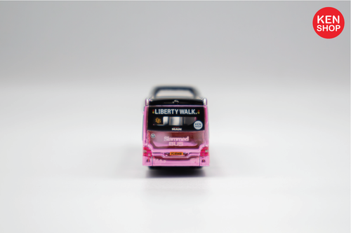 Liberty Walk (LBWK) × KenShop MAN A22 Collectible Bus Set – Pink & Black
