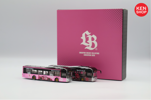 Liberty Walk (LBWK) × KenShop MAN A22 Collectible Bus Set – Pink & Black